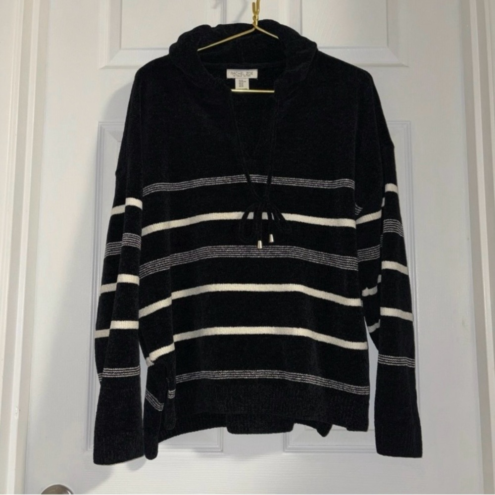 Rachel Zoe Hoodie luxury chenille terry soft striped versatile dress up or down